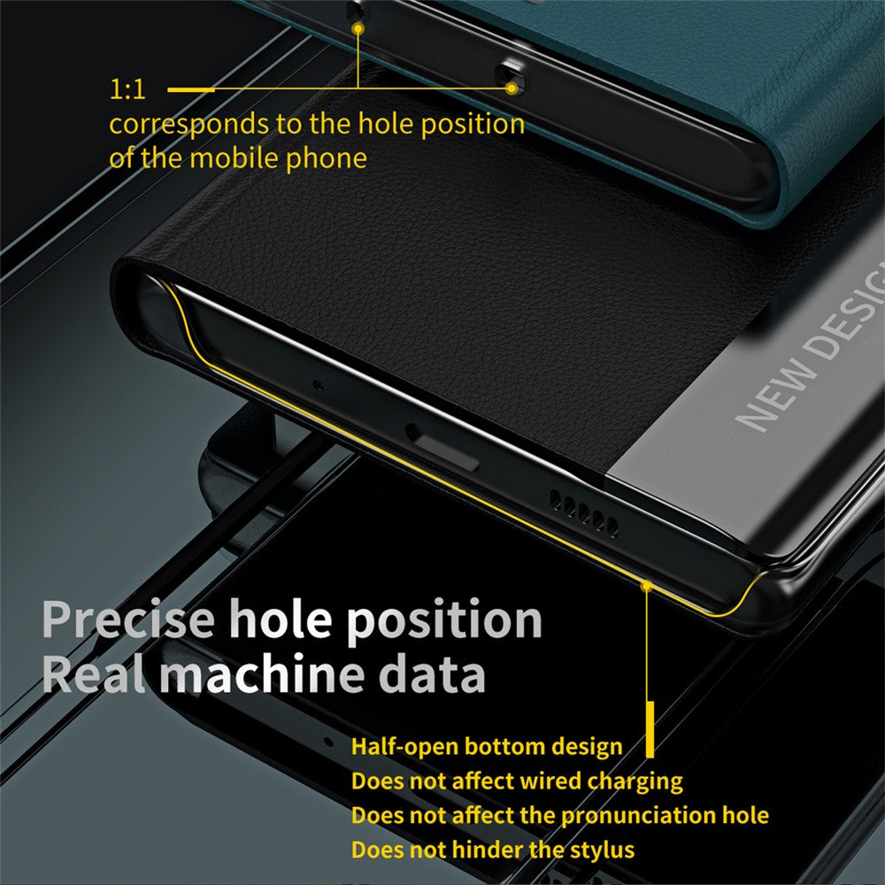 Til Samsung Galaxy A55 5G Etui Anti-Drop Læder Telefoncover med Stativ