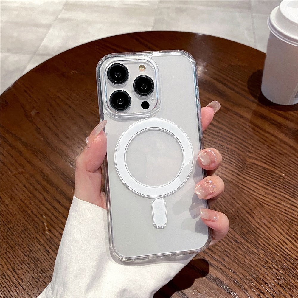 Till iPhone 16 Pro Fodral TPU+Akryl Klart Telefonfodral Kompatibelt med MagSafe