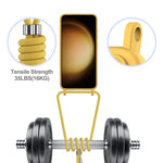 For Samsung Galaxy S23+ Case Liquid Silicone Card Holder Phone Back Cover with Lanyard