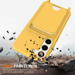 For Samsung Galaxy S23+ Case Liquid Silicone Card Holder Phone Back Cover with Lanyard