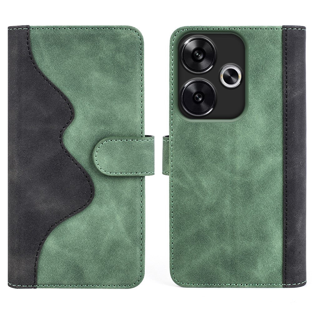 Xiaomi Redmi Turbo 3 5G / Poco F6 5G Läderfodral Skarvningsfärgat lädermobilfodral
