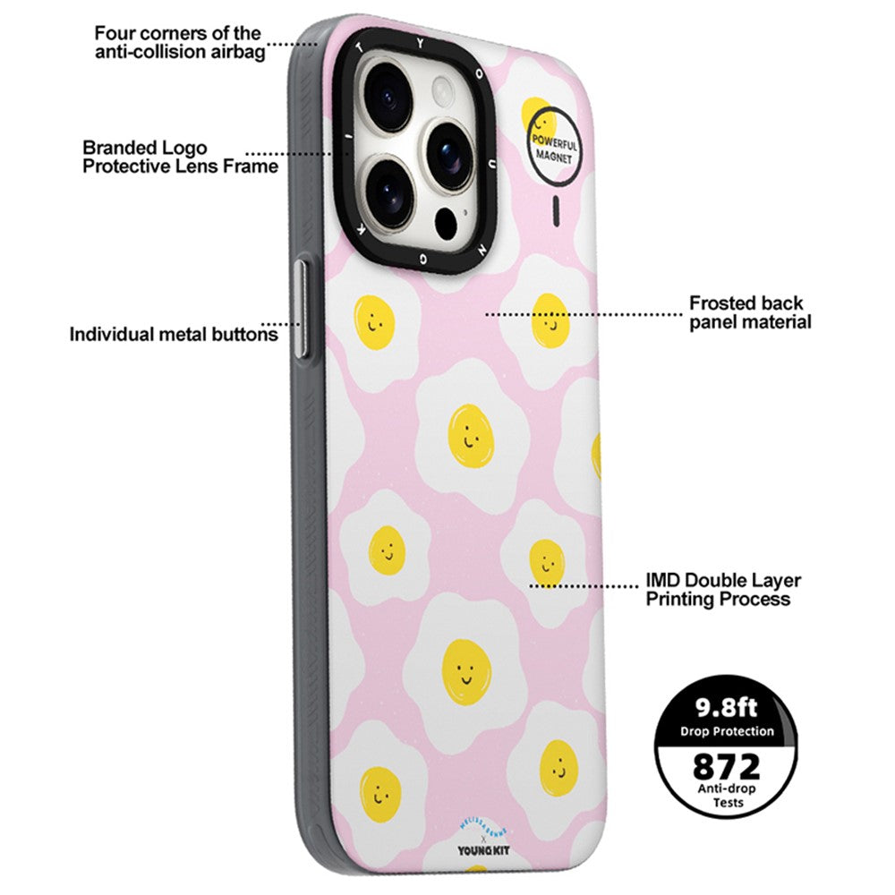 YOUNGKIT Mousse Series For iPhone 13 Pro Max Case IMD PC+TPU Magnetic Phone Cover