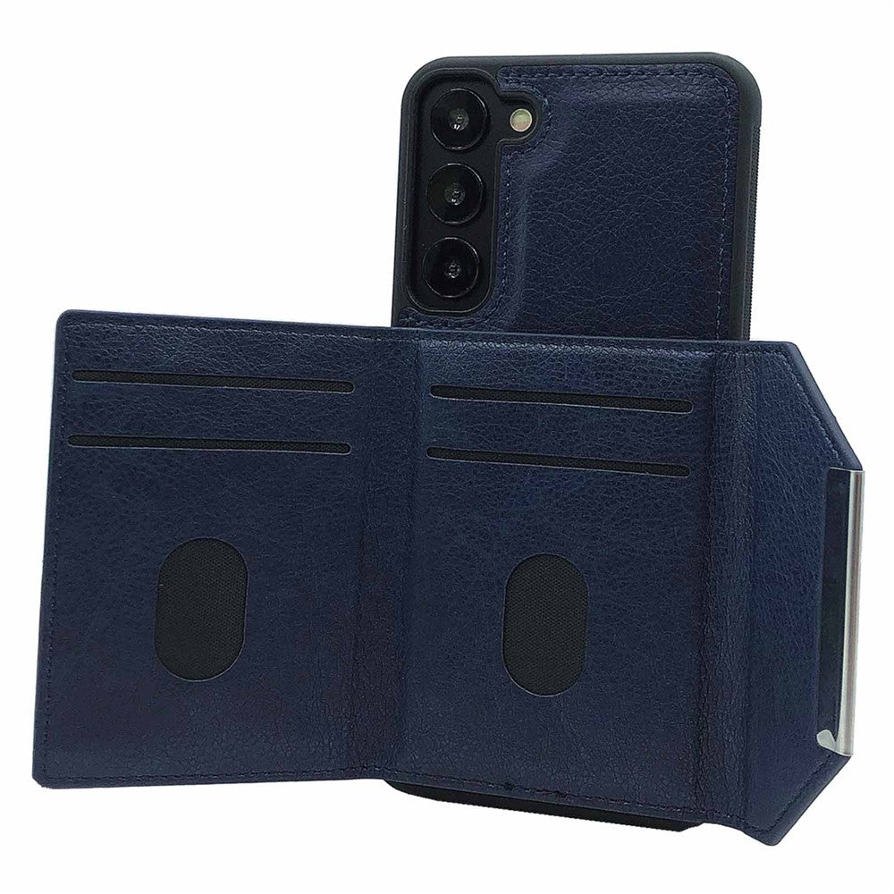 Til Samsung Galaxy S22 5G Cover med aftagelig kortlomme Læder+TPU Telefoncover Stativ