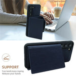 Til Samsung Galaxy S22 5G Cover med aftagelig kortlomme Læder+TPU Telefoncover Stativ