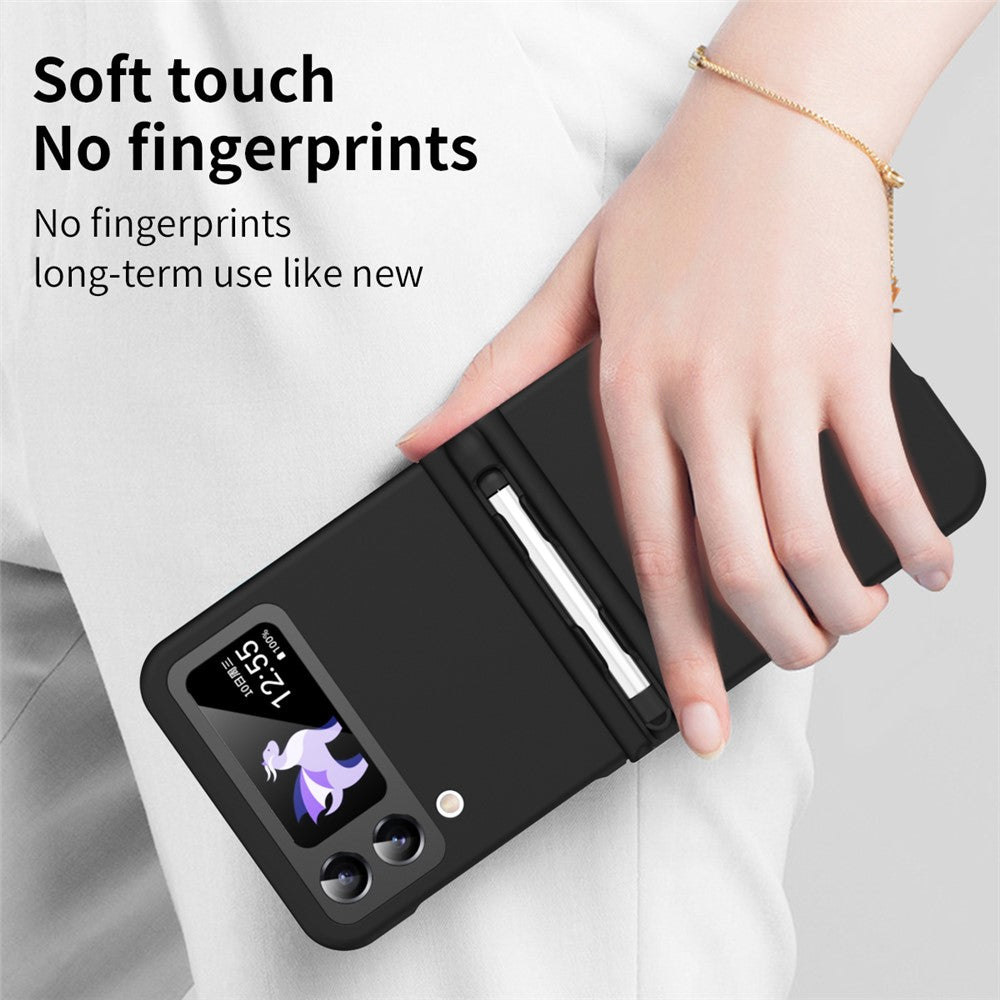 For Samsung Galaxy Z Flip4 5G Phone Case Folding Phone Cover Anti-drop PC Phone Case with Pen