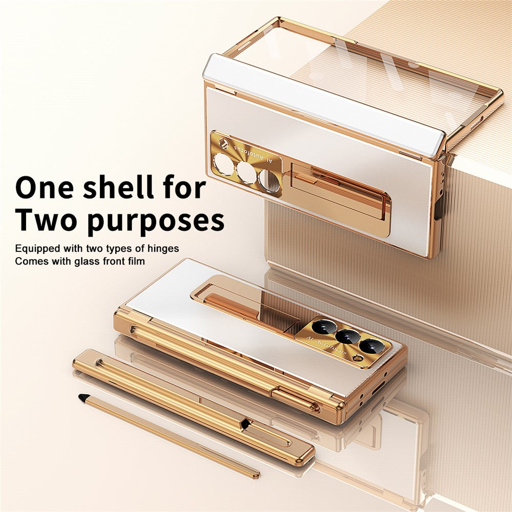 Til Samsung Galaxy Z Fold6 5G Cover Telefoncover i aluminiumlegering med hærdet glasfilm og stylus