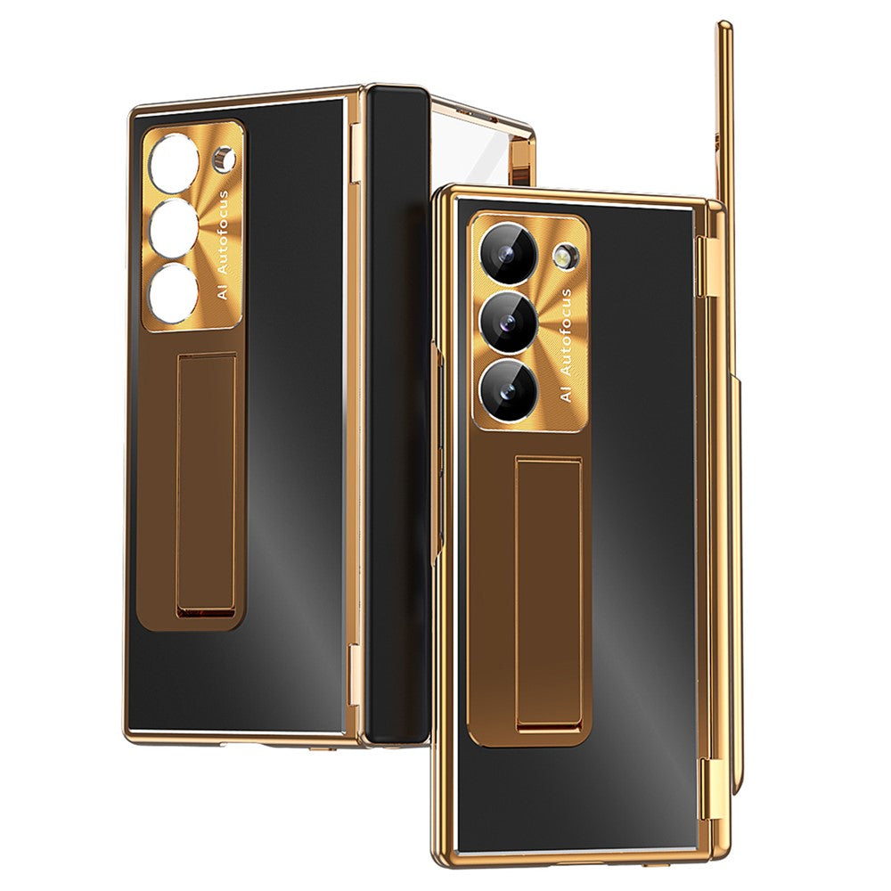 Til Samsung Galaxy Z Fold6 5G Cover Telefoncover i aluminiumlegering med hærdet glasfilm og stylus