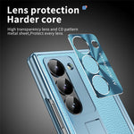 For Samsung Galaxy Z Fold6 5G Case Hinge Protection PU+PC Phone Cover with Stylus