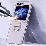 For Samsung Galaxy Z Flip7 FE 5G / Z Flip6 5G Case with Ring Holder Clear PC Phone Cover