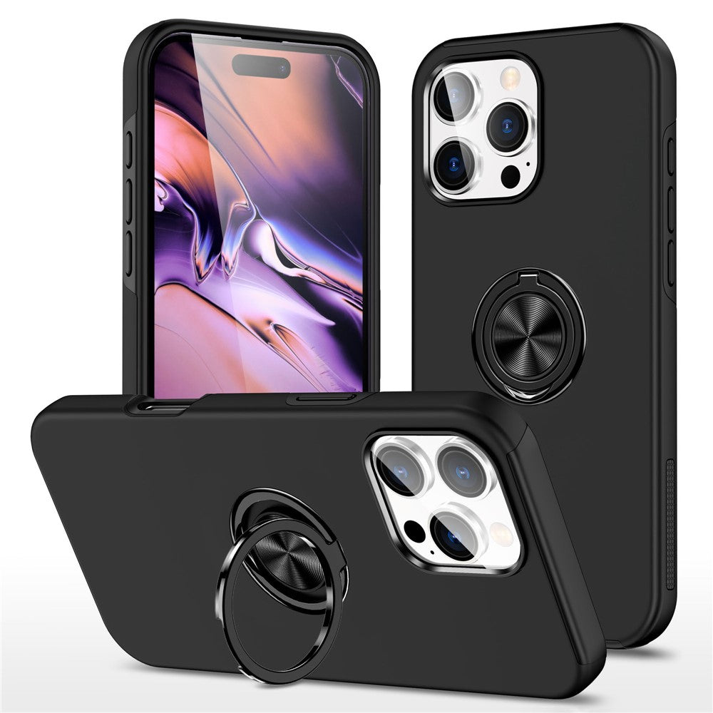 Til iPhone 16 Pro Cover Støttefod PC+TPU Telefoncover Magnetisk Bilmontering