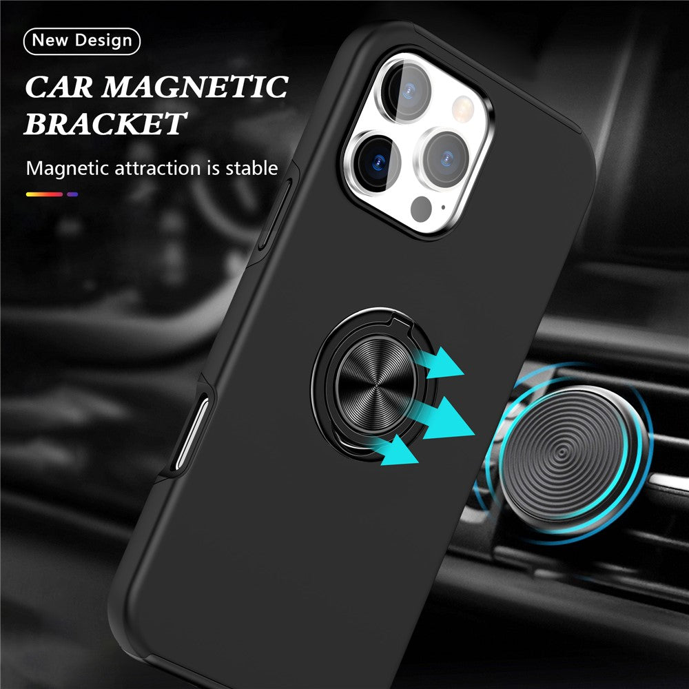 Til iPhone 16 Pro Cover Støttefod PC+TPU Telefoncover Magnetisk Bilmontering