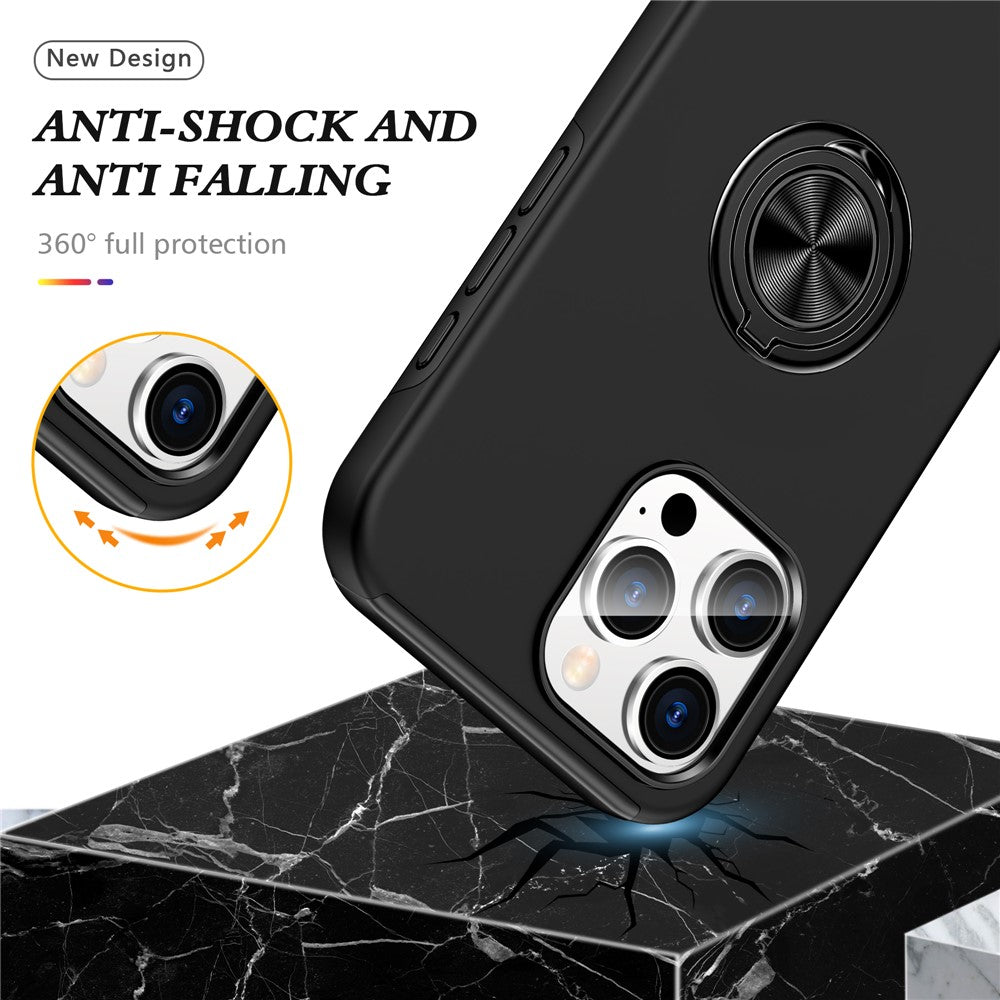 Til iPhone 16 Pro Cover Støttefod PC+TPU Telefoncover Magnetisk Bilmontering