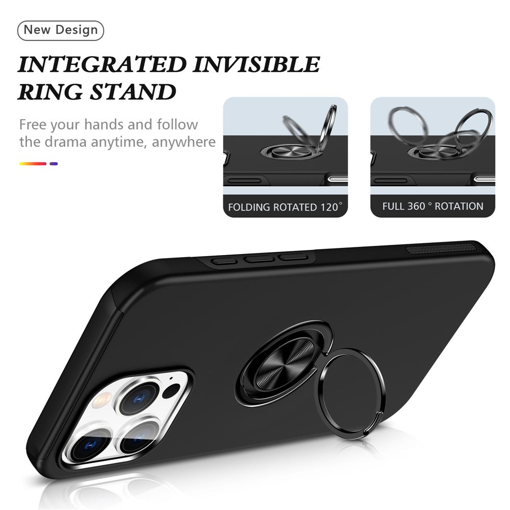 Til iPhone 16 Pro Cover Støttefod PC+TPU Telefoncover Magnetisk Bilmontering