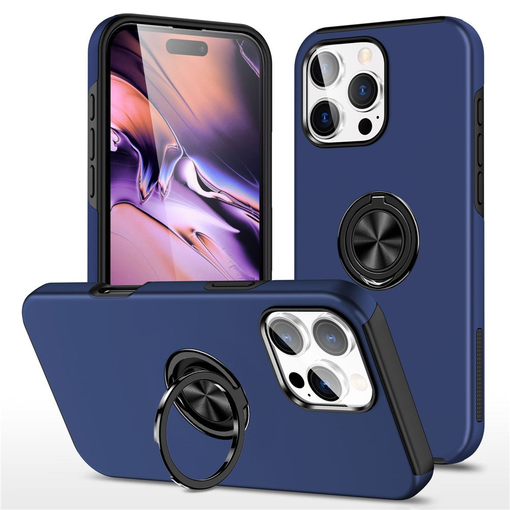 Til iPhone 16 Pro Cover Støttefod PC+TPU Telefoncover Magnetisk Bilmontering