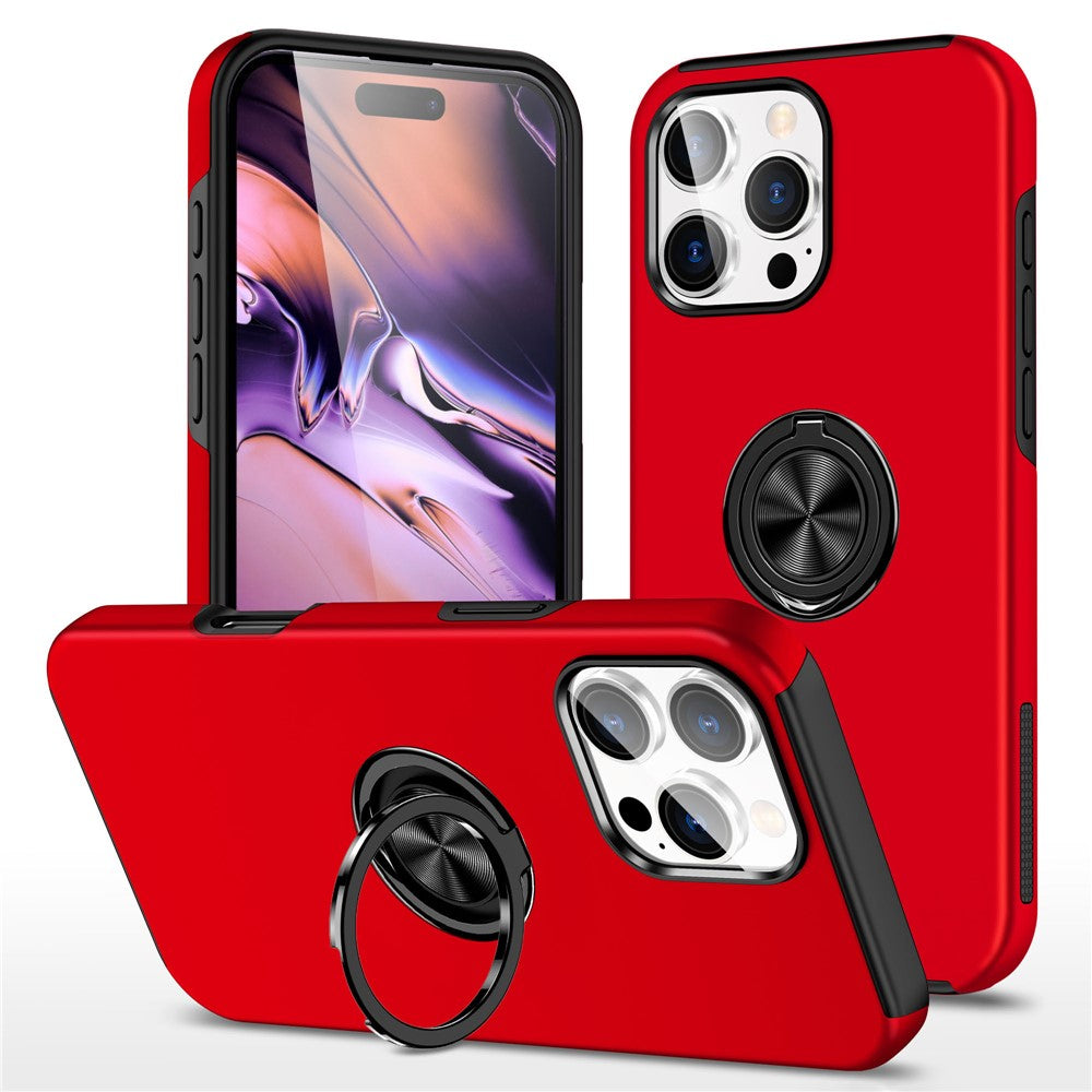 Til iPhone 16 Pro Cover Støttefod PC+TPU Telefoncover Magnetisk Bilmontering
