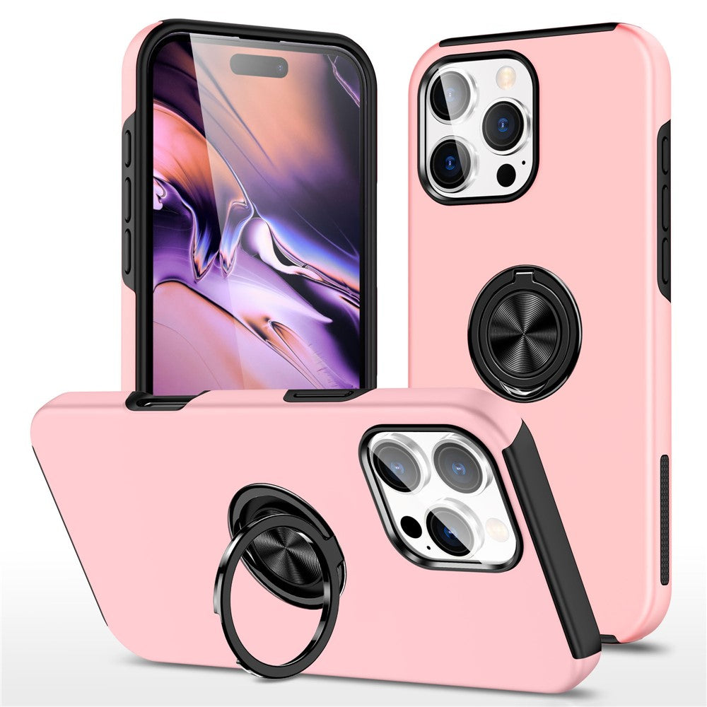 Til iPhone 16 Pro Cover Støttefod PC+TPU Telefoncover Magnetisk Bilmontering