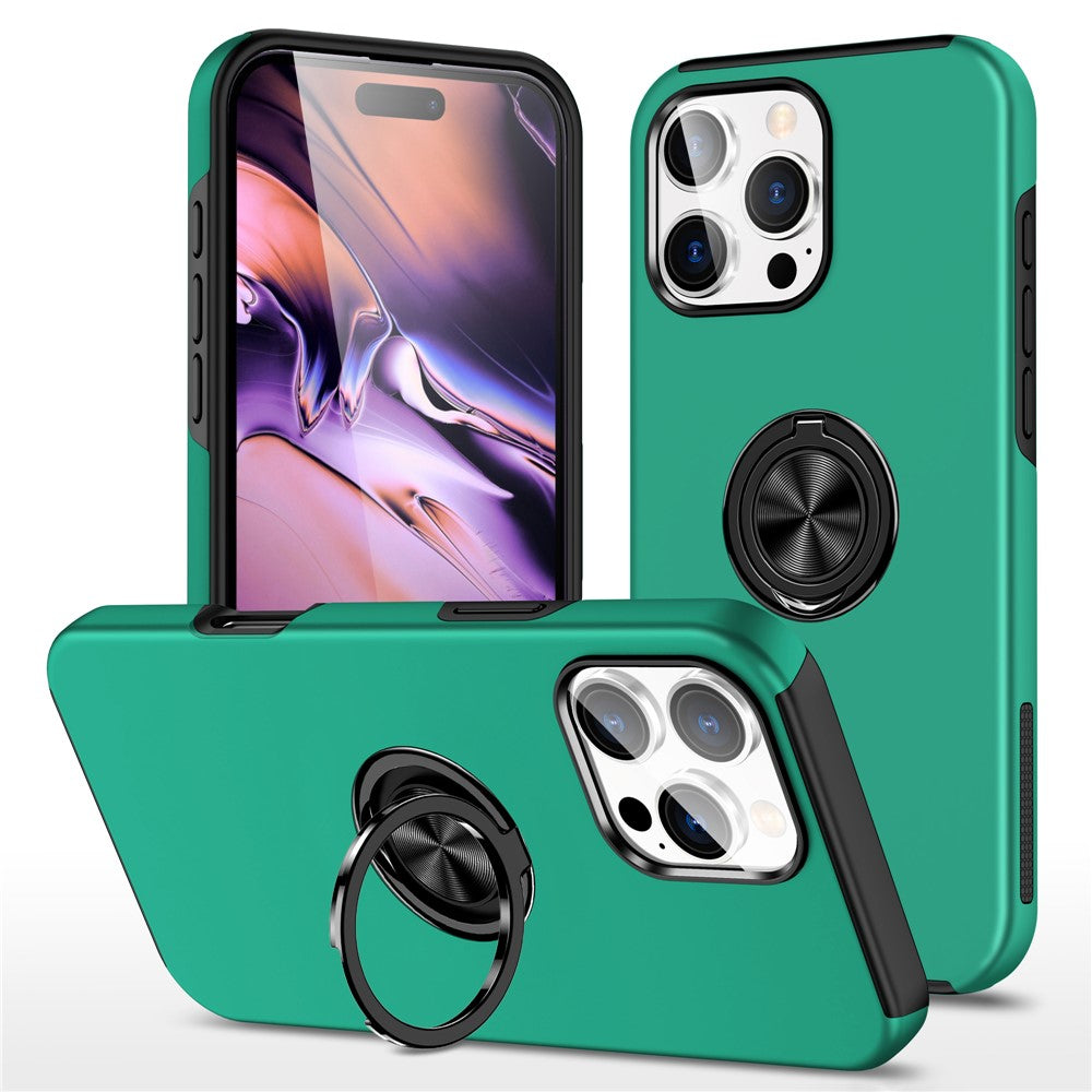 Til iPhone 16 Pro Cover Støttefod PC+TPU Telefoncover Magnetisk Bilmontering
