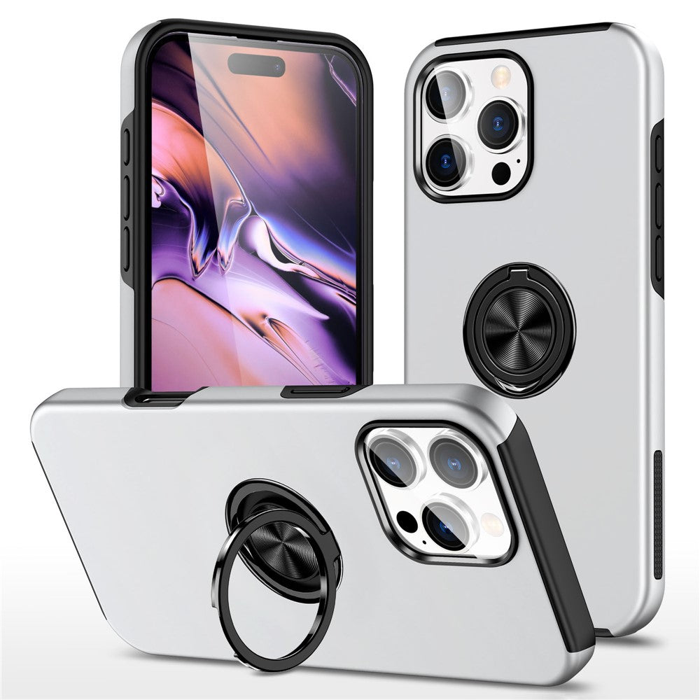 Til iPhone 16 Pro Cover Støttefod PC+TPU Telefoncover Magnetisk Bilmontering