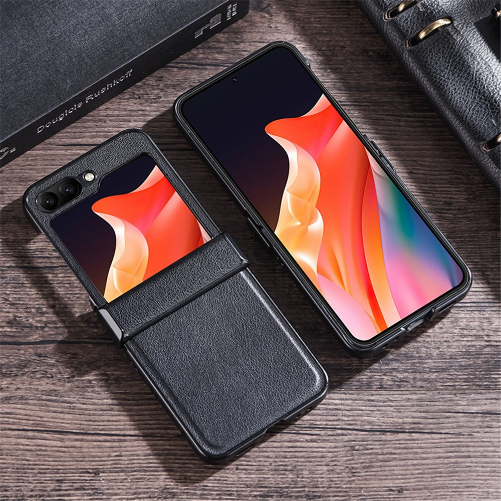 For Samsung Galaxy Z Flip7 FE 5G / Z Flip6 5G Case PU Leather+PC Hinge Protection Phone Cover