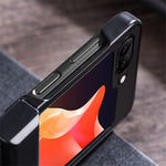 For Samsung Galaxy Z Flip7 FE 5G / Z Flip6 5G Case PU Leather+PC Hinge Protection Phone Cover