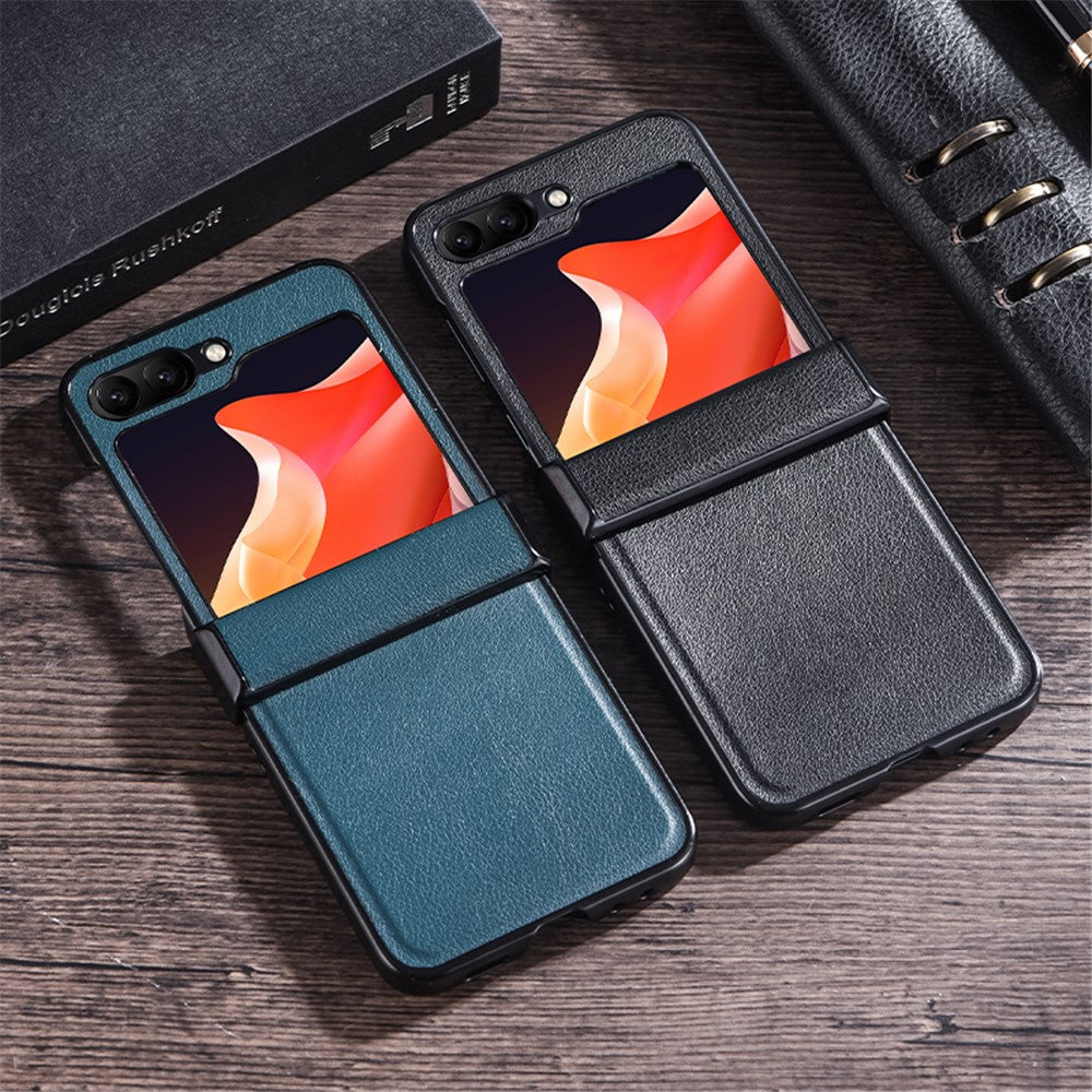 For Samsung Galaxy Z Flip7 FE 5G / Z Flip6 5G Case PU Leather+PC Hinge Protection Phone Cover