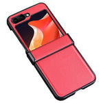 For Samsung Galaxy Z Flip7 FE 5G / Z Flip6 5G Case PU Leather+PC Hinge Protection Phone Cover