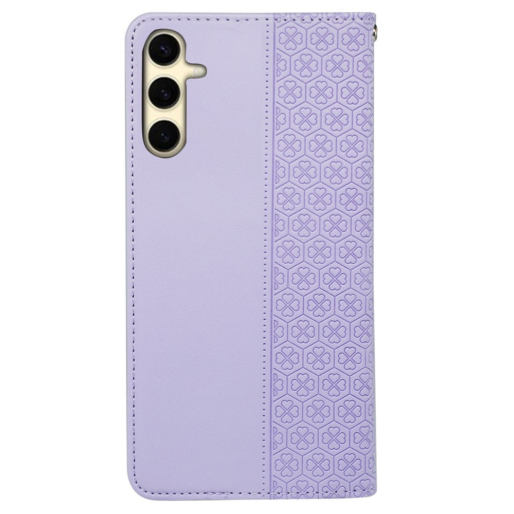 For Samsung Galaxy M15 5G  /  F15 5G Case Leather Phone Cover Clover Pattern
