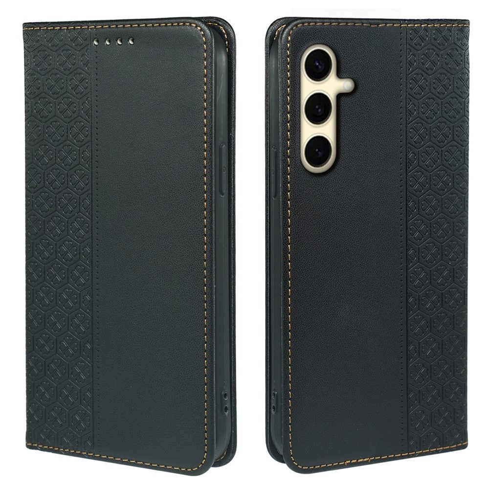 For Samsung Galaxy M15 5G  /  F15 5G Case Leather Phone Cover Clover Pattern