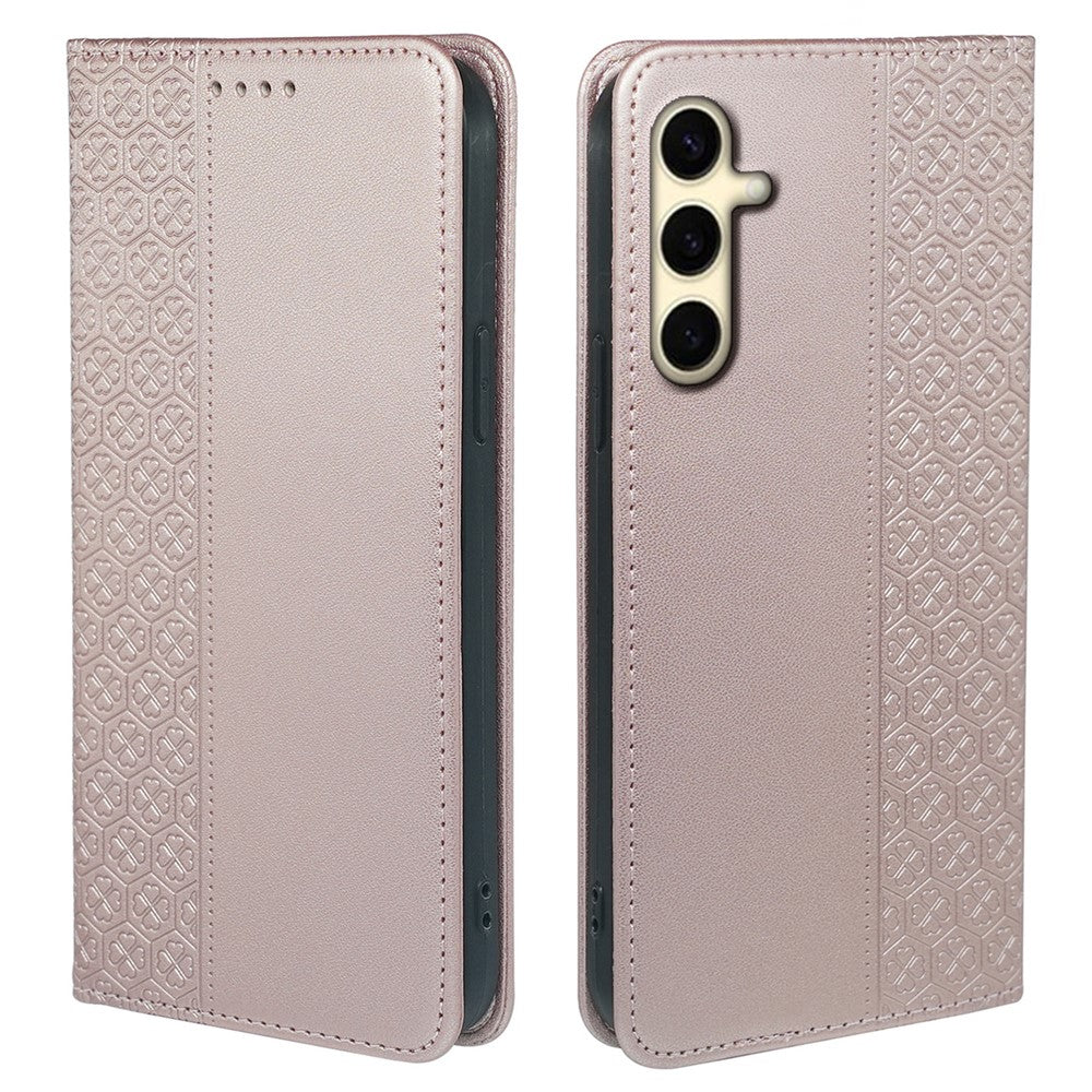 For Samsung Galaxy M15 5G  /  F15 5G Case Leather Phone Cover Clover Pattern