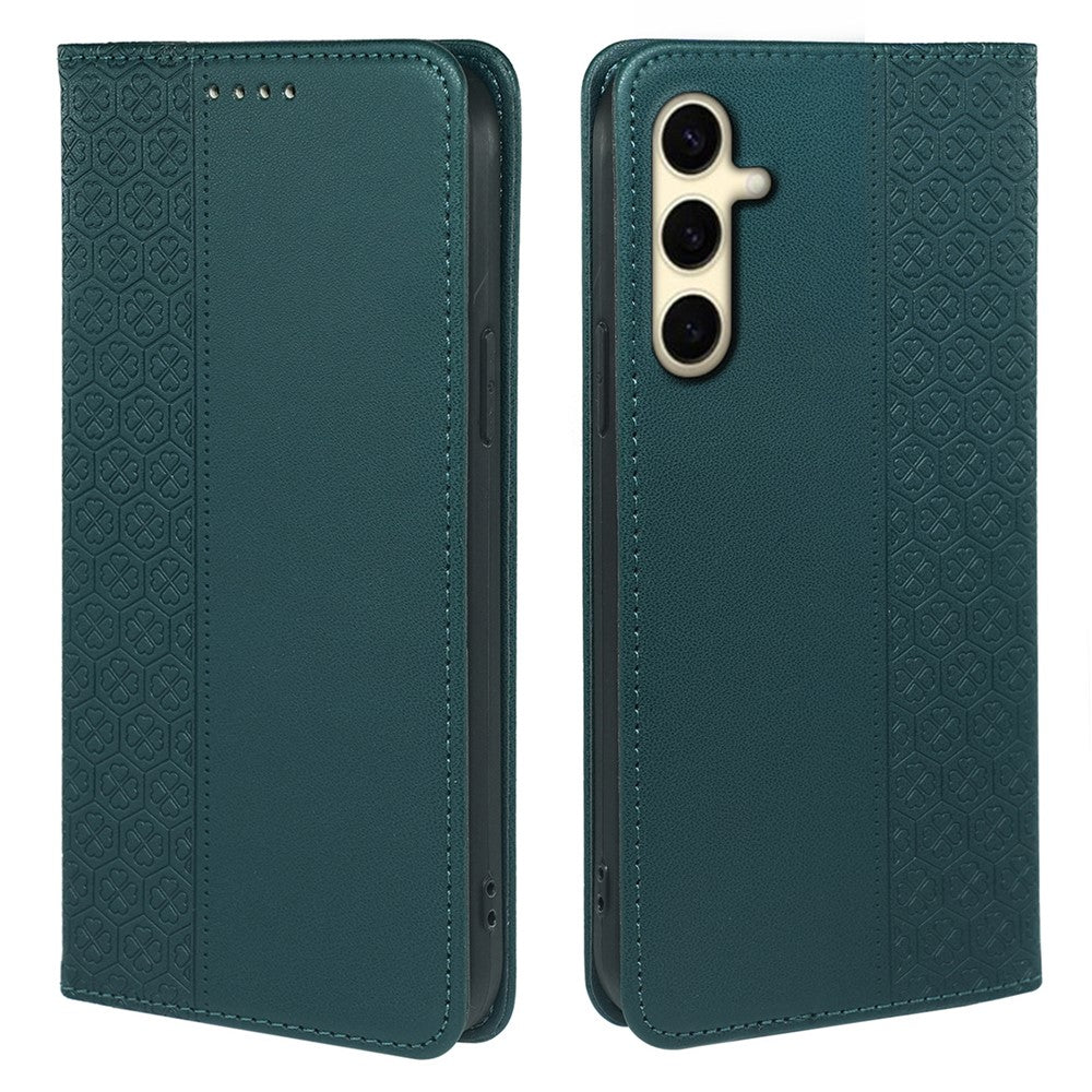 For Samsung Galaxy F55 5G / C55 5G / M55 5G Wallet Case Four-Leaf Clover Pattern Leather Phone Cover