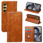 For Samsung Galaxy M35 5G Case Calf Texture Leather Magnetic Closure Flip Phone Cover