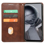For Samsung Galaxy F55 5G / C55 5G / M55 5G Case Folio Design Calf Texture Leather Phone Cover
