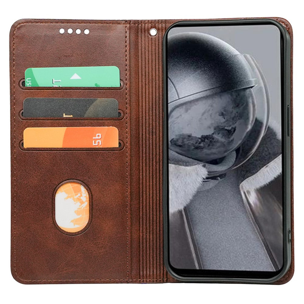 For Samsung Galaxy F55 5G / C55 5G / M55 5G Case Folio Design Calf Texture Leather Phone Cover