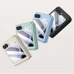 For Samsung Galaxy Z Flip7 FE 5G / Z Flip6 5G Case Hinge Protection PC Phone Cover with Tempered Glass Rear Screen Film