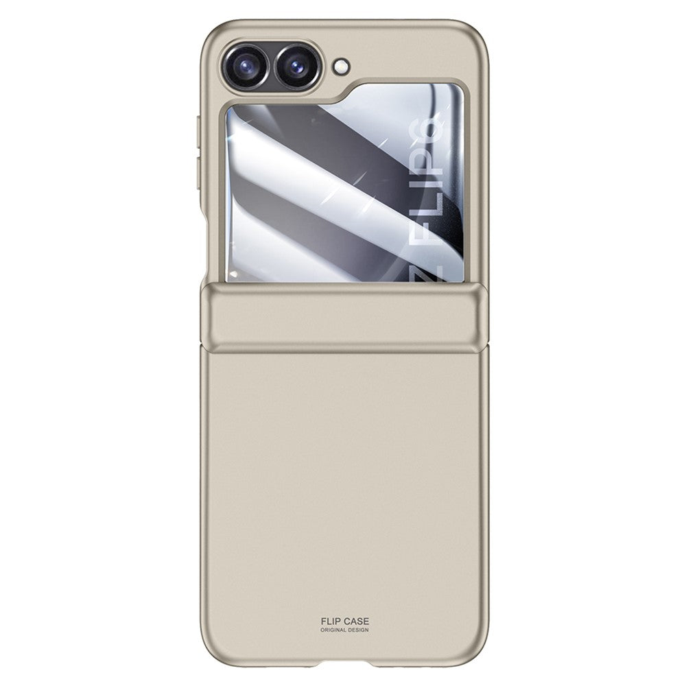 For Samsung Galaxy Z Flip7 FE 5G / Z Flip6 5G Case Hinge Protection PC Phone Cover with Tempered Glass Rear Screen Film