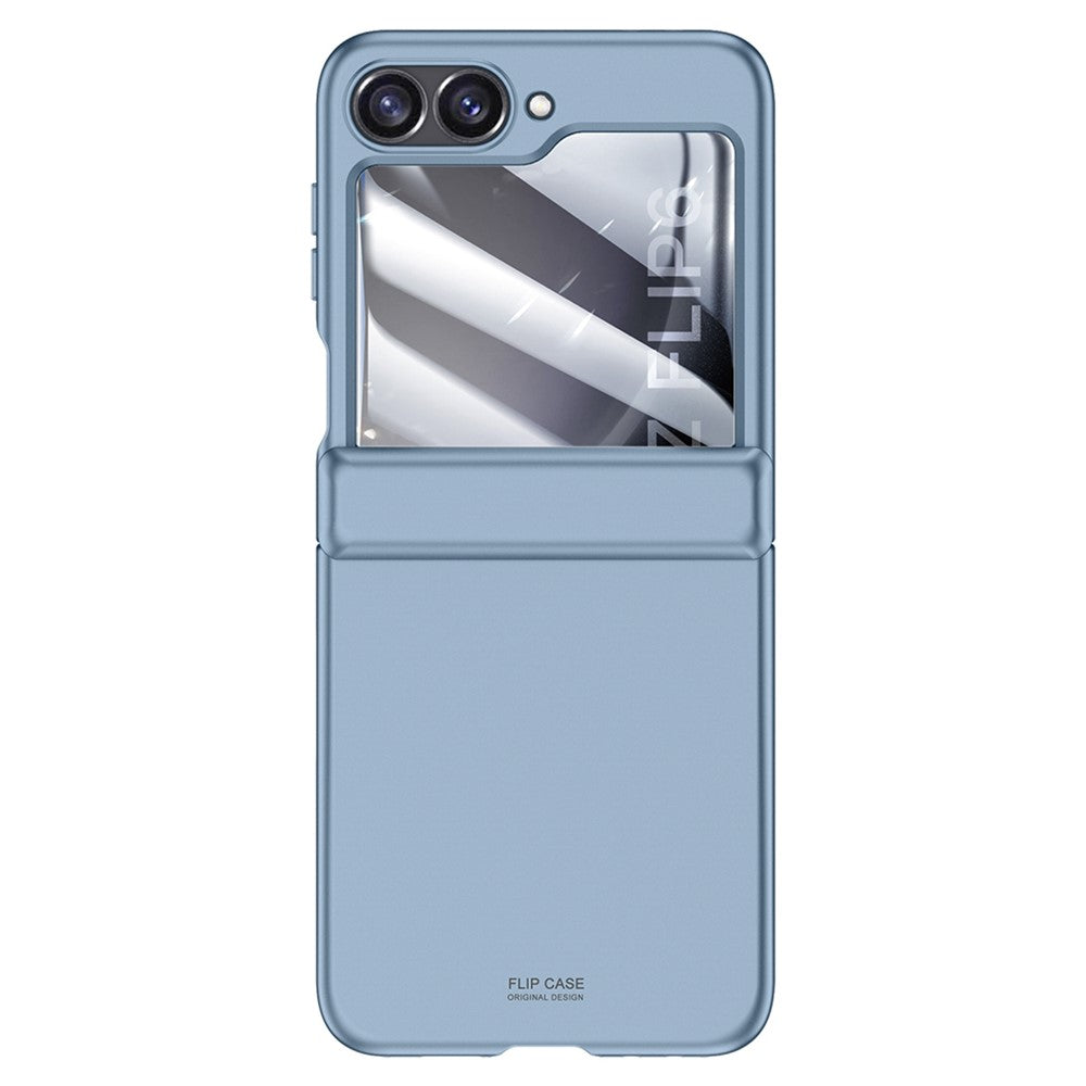 For Samsung Galaxy Z Flip7 FE 5G / Z Flip6 5G Case Hinge Protection PC Phone Cover with Tempered Glass Rear Screen Film