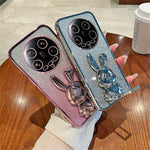 For Xiaomi 14 Ultra Case Electroplating Rabbit PC+TPU Phone Cover Hidden  Kickstand