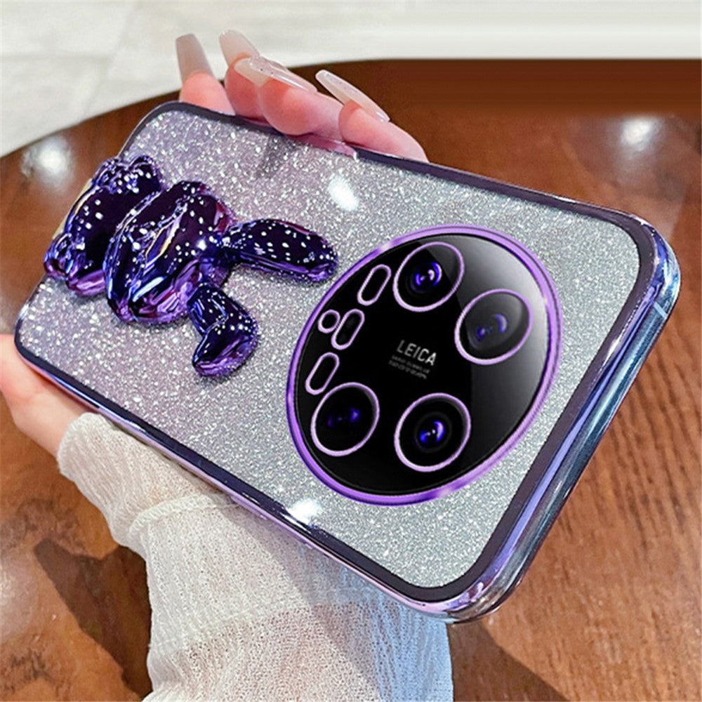 For Xiaomi 14 Ultra Case Electroplating Rabbit PC+TPU Phone Cover Hidden  Kickstand