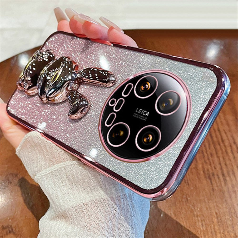 For Xiaomi 14 Ultra Case Electroplating Rabbit PC+TPU Phone Cover Hidden  Kickstand