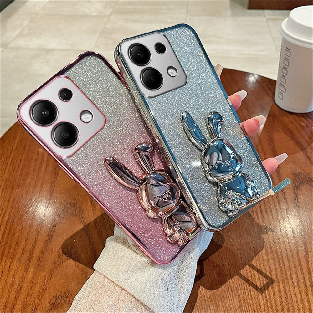 For Xiaomi Redmi Note 13 Pro 4G / Poco M6 Pro 4G Case PC+TPU Phone Cover Glitter Cartoon Rabbit