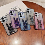 For Xiaomi Redmi Note 13 Pro 4G / Poco M6 Pro 4G Case PC+TPU Phone Cover Glitter Cartoon Rabbit
