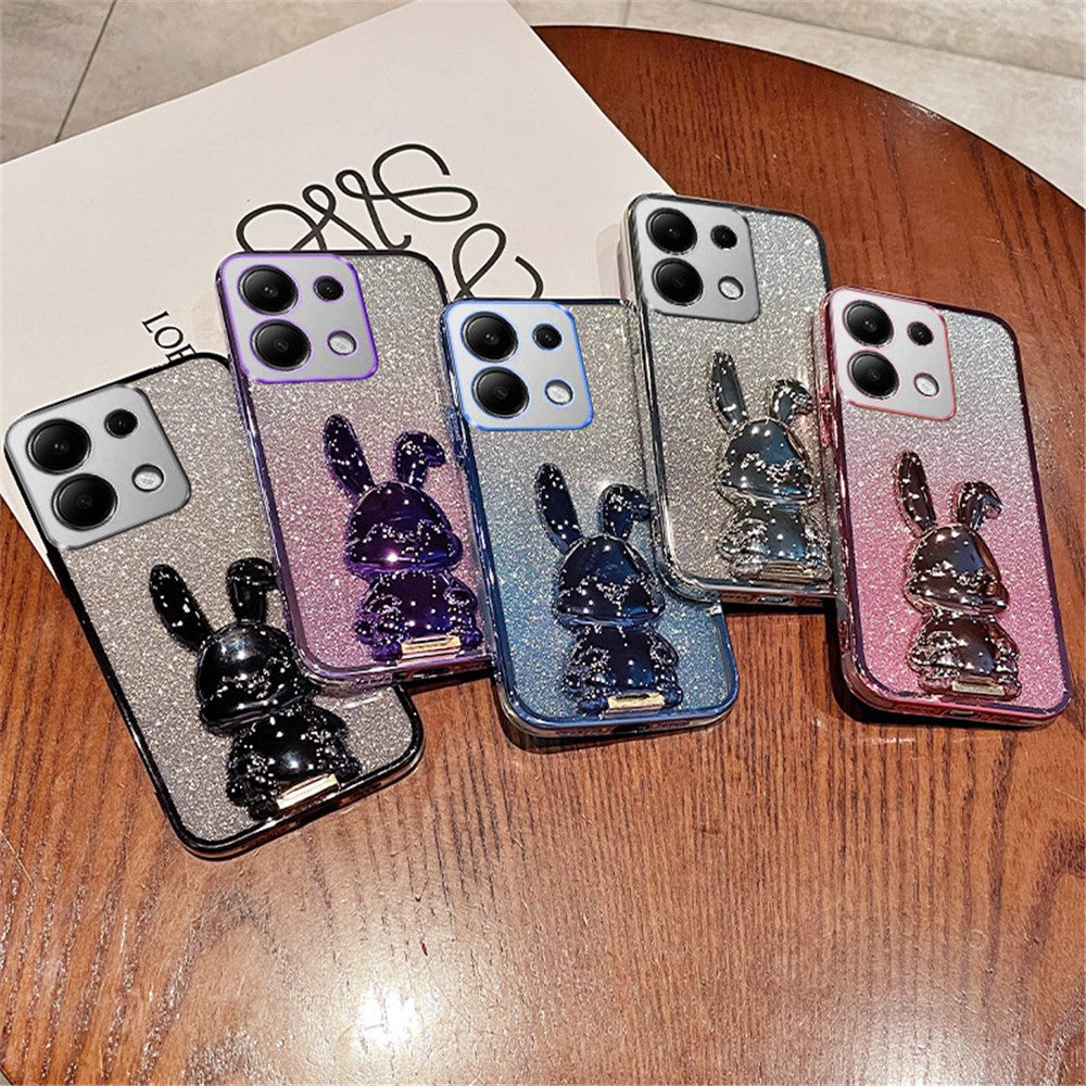 For Xiaomi Redmi Note 13 Pro 4G / Poco M6 Pro 4G Case PC+TPU Phone Cover Glitter Cartoon Rabbit