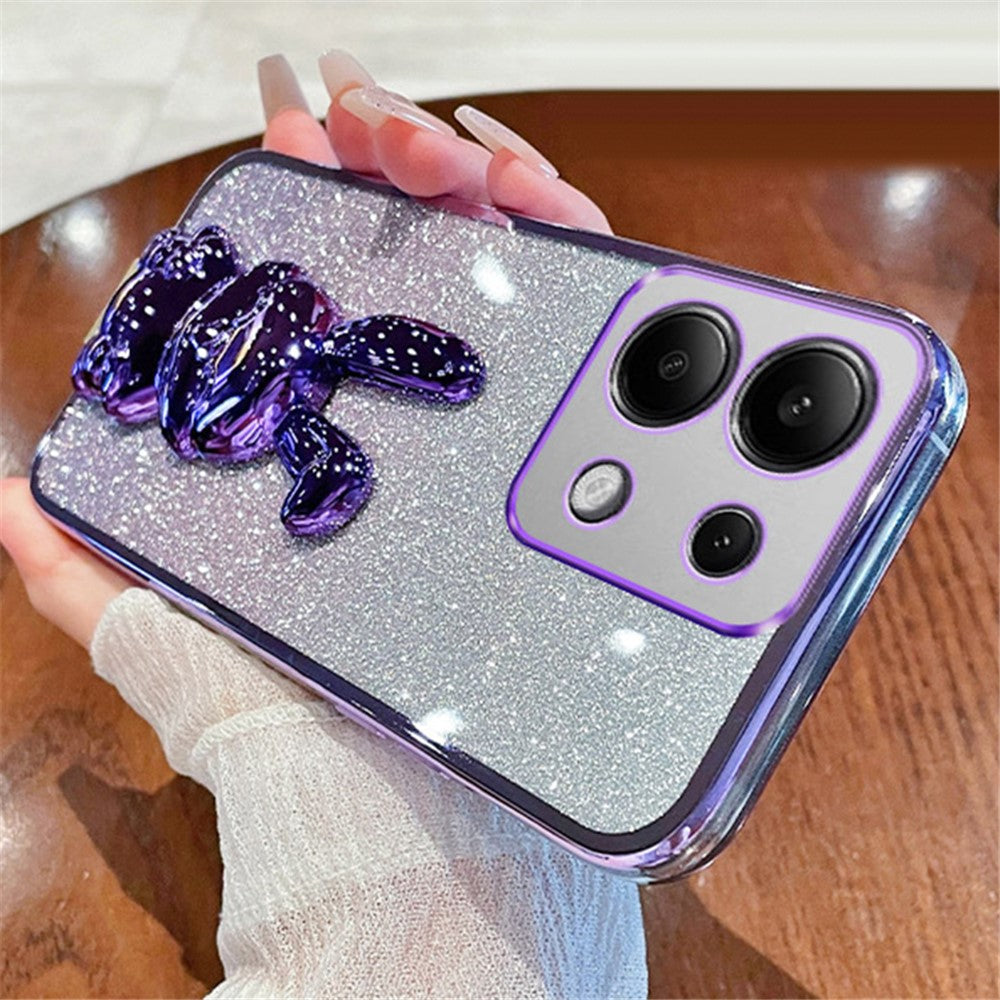 For Xiaomi Redmi Note 13 Pro 4G / Poco M6 Pro 4G Case PC+TPU Phone Cover Glitter Cartoon Rabbit