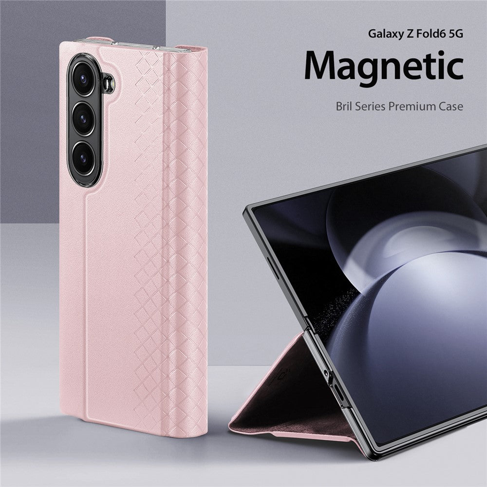 Til Samsung Galaxy Z Fold6 5G Magnetisk Etui DUX DUCIS Bril Series Læder+PC Telefoncover med Stand