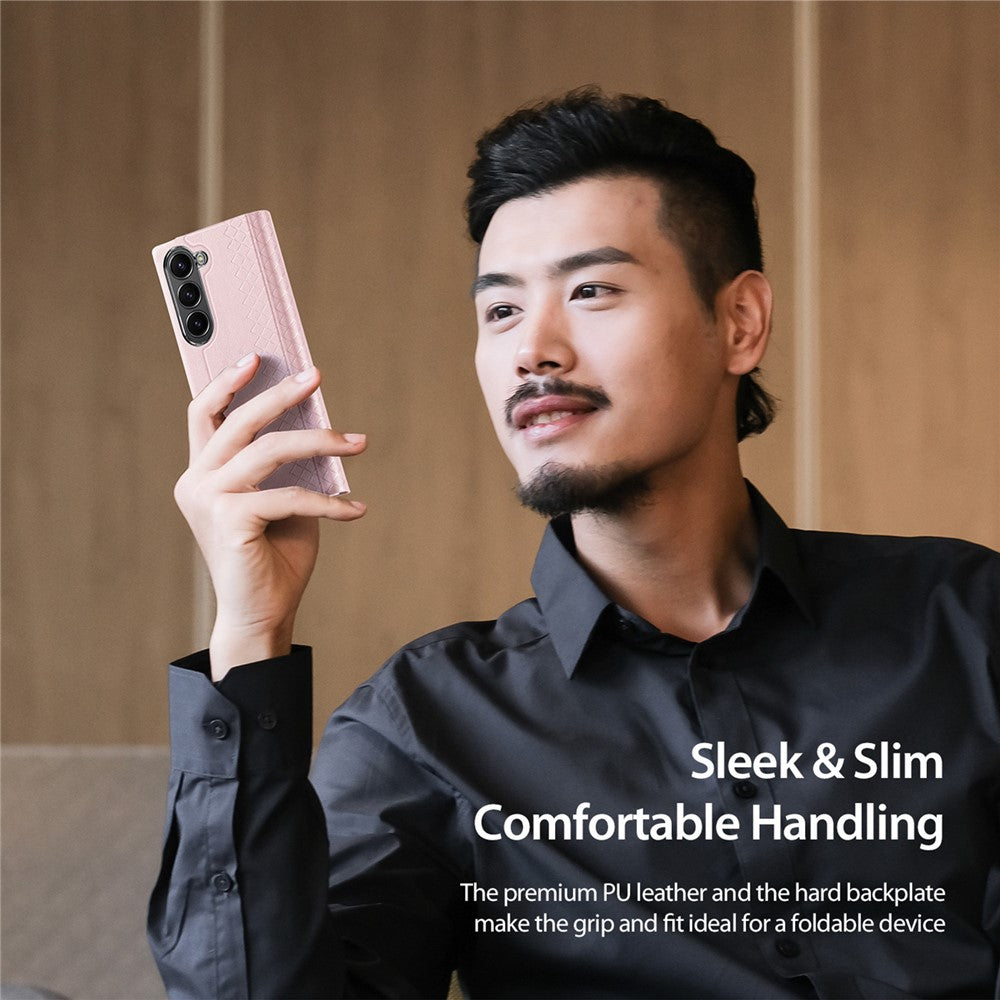 Til Samsung Galaxy Z Fold6 5G Magnetisk Etui DUX DUCIS Bril Series Læder+PC Telefoncover med Stand
