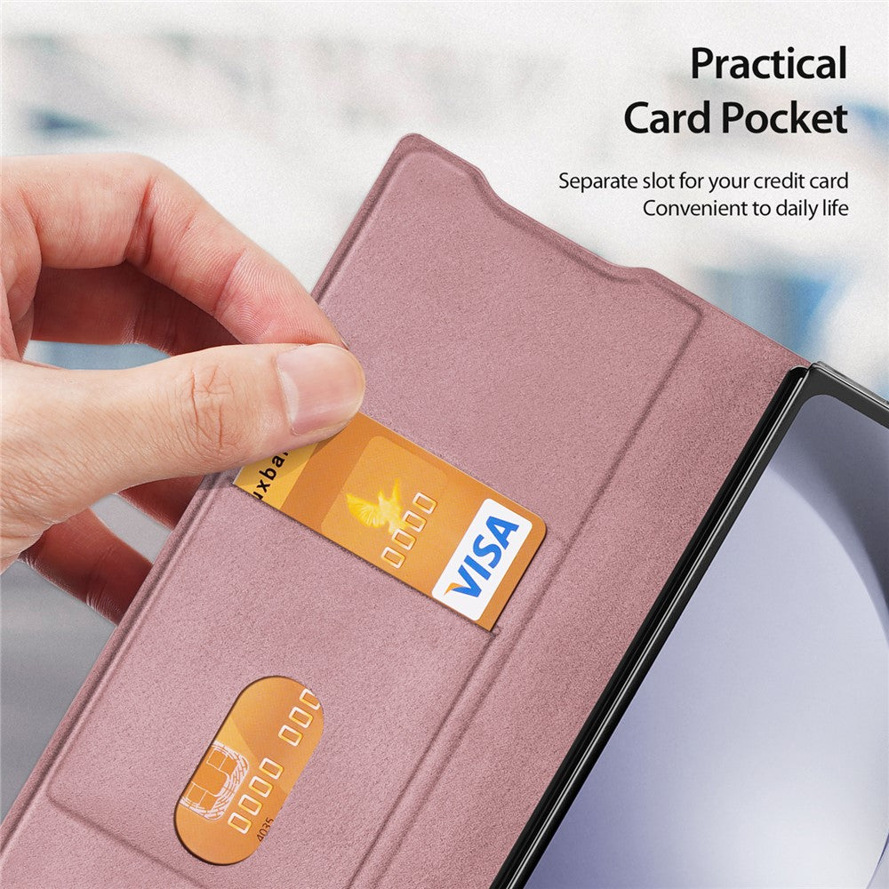 Til Samsung Galaxy Z Fold6 5G Magnetisk Etui DUX DUCIS Bril Series Læder+PC Telefoncover med Stand