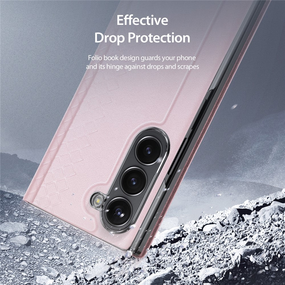 Til Samsung Galaxy Z Fold6 5G Magnetisk Etui DUX DUCIS Bril Series Læder+PC Telefoncover med Stand