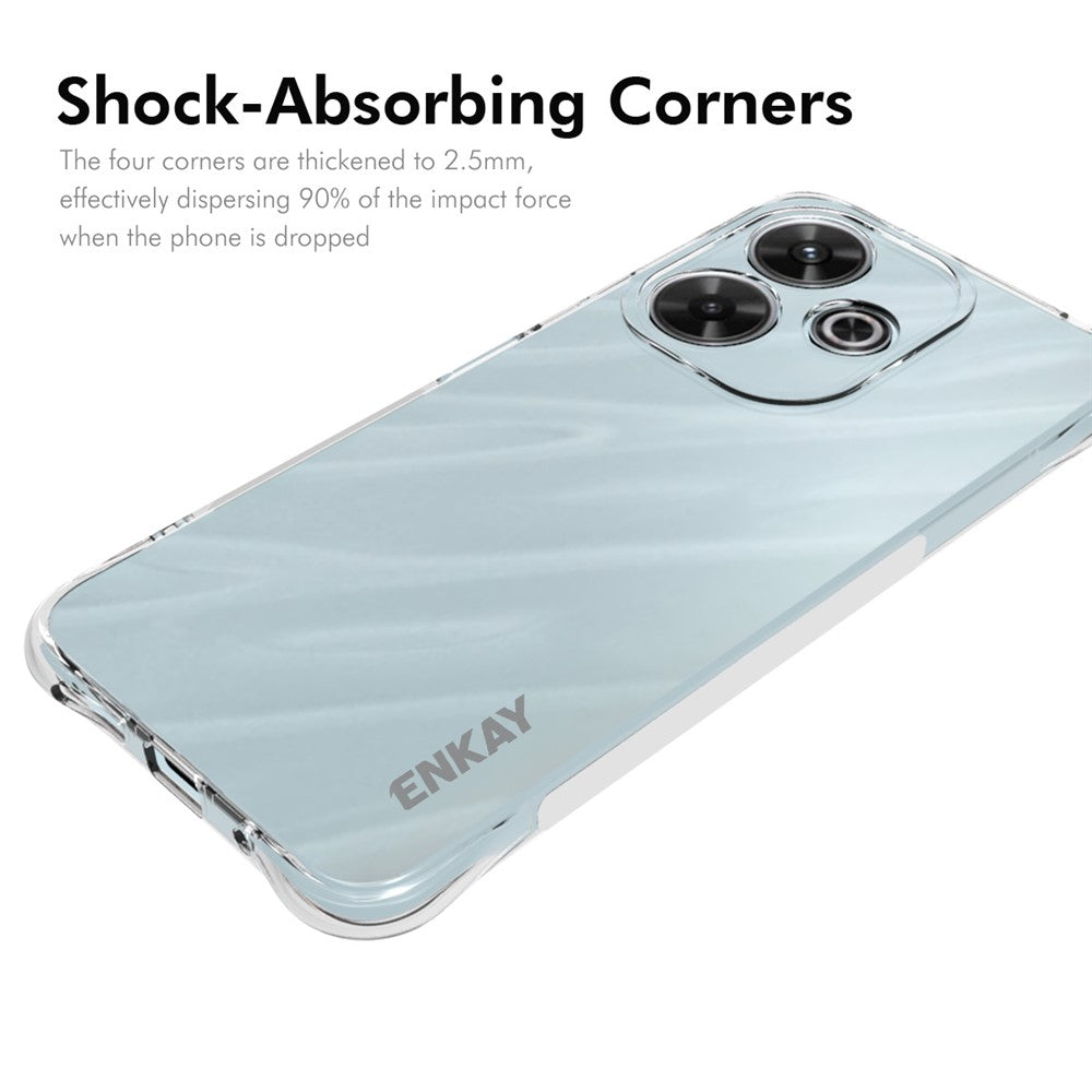 ENKAY HAT PRINCE For Xiaomi Redmi Note 13R 5G TPU Case Corners Protection Clear Phone Cover
