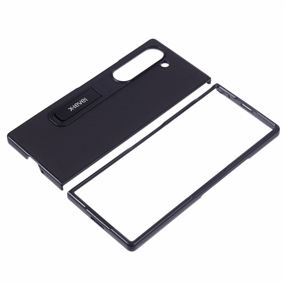 X-LEVEL For Samsung Galaxy Z Fold6 5G Magnetic Kickstand Phone Case PU Leather+PC Phone Cover