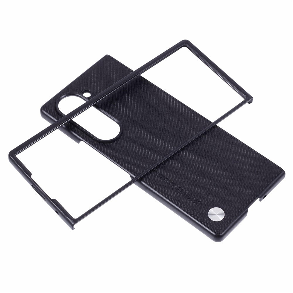 X-LEVEL For Samsung Galaxy Z Fold6 5G Carbon Fiber PU Leather Coated PC Cell Phone Case